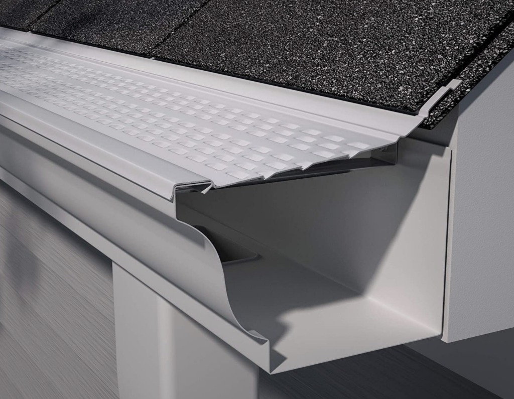 Gutter System with Protective Guard for Debris-Free Water Drainage